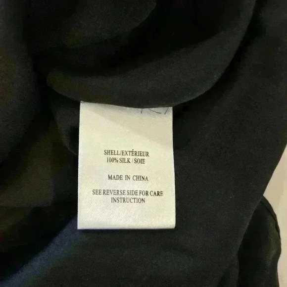 100% Silk Button Down Midi Shirt Dress Black Size 6 Womens - Picture 9 of 9